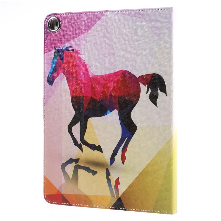 Faltbare Druckmuster Brieftasche Leder Pad Gehäuse Zubehör Für Ipad 9.7 (2017) - Pferd-3