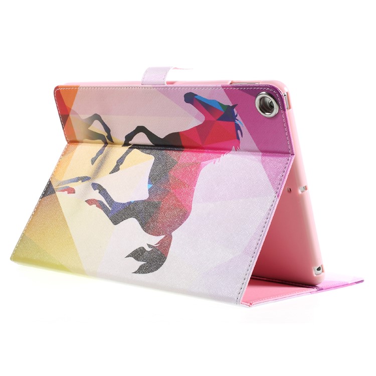 Faltbare Druckmuster Brieftasche Leder Pad Gehäuse Zubehör Für Ipad 9.7 (2017) - Pferd-5
