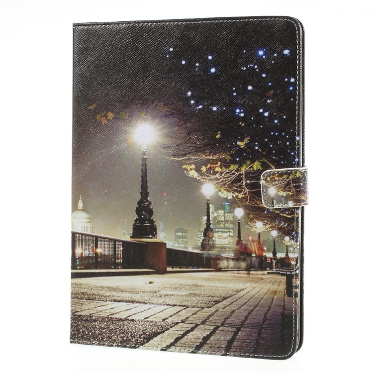 Patterned Stand Leather Wallet Folio Case Cover for iPad 9.7 (2018) / 9.7 (2017) - Night Scene-2