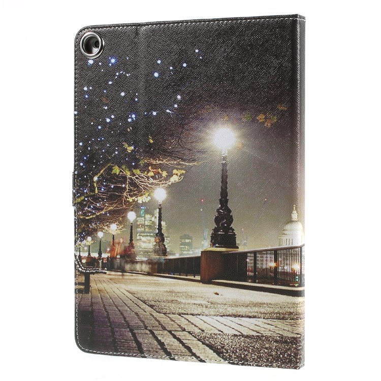 Patterned Stand Leather Wallet Folio Case Cover for iPad 9.7 (2018) / 9.7 (2017) - Night Scene-3