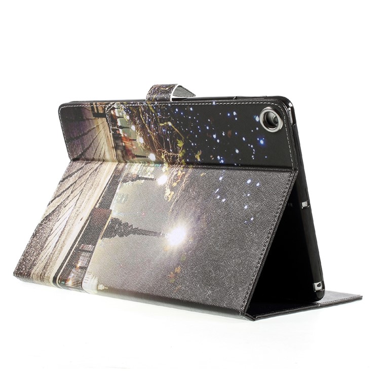 Patterned Stand Leather Wallet Folio Case Cover for iPad 9.7 (2018) / 9.7 (2017) - Night Scene-5