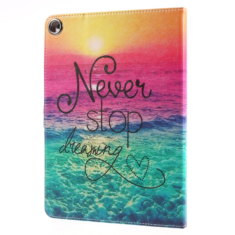Patterned Case Accessory Stand Leather Card Holders Flip Case for iPad 9.7 (2018) / 9.7 (2017) - Never Stop Dreaming-3