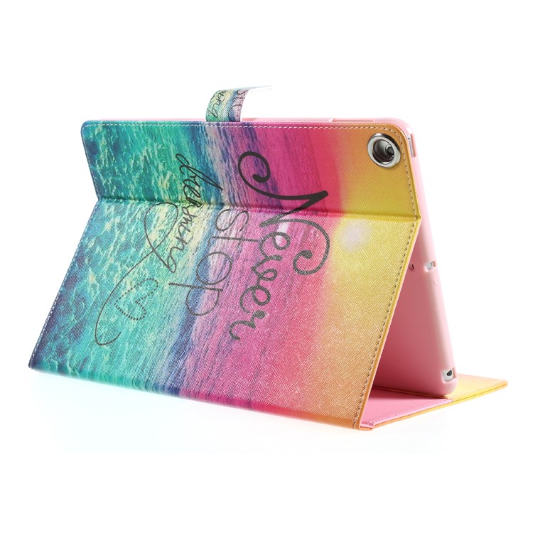 Patterned Case Accessory Stand Leather Card Holders Flip Case for iPad 9.7 (2018) / 9.7 (2017) - Never Stop Dreaming-5