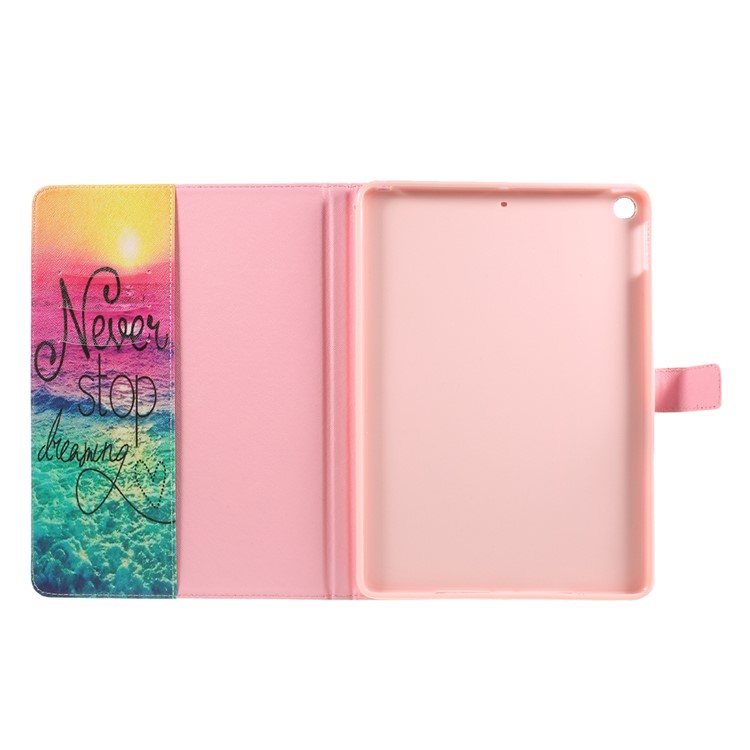 Patterned Case Accessory Stand Leather Card Holders Flip Case for iPad 9.7 (2018) / 9.7 (2017) - Never Stop Dreaming-7