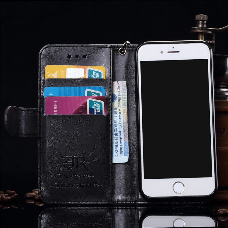Imprinted Flower Detachable 2-in-1 Wallet Leather Cover Case for iPhone 7 Plus 5.5 inch - Black-2