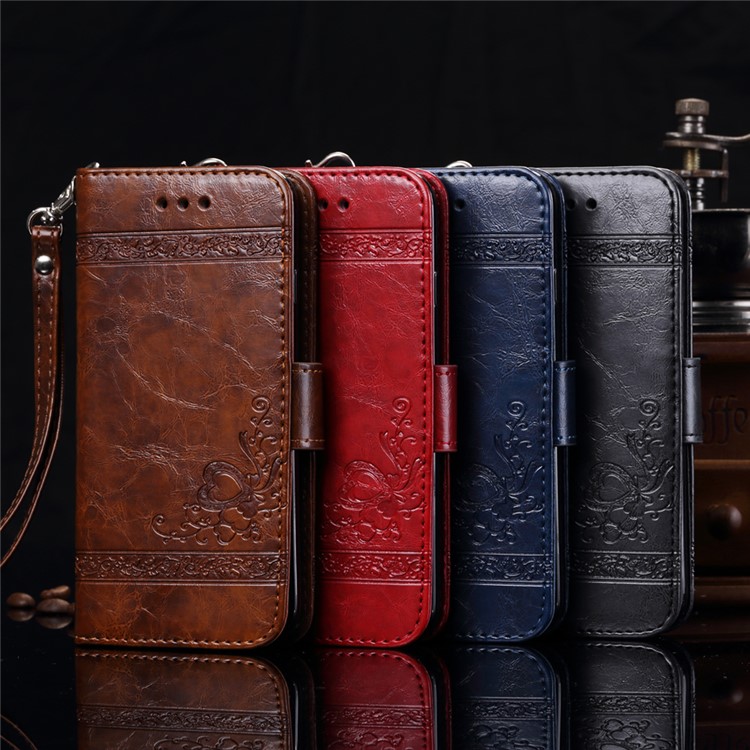 Imprinted Flower Detachable 2-in-1 Wallet Leather Cover Case for iPhone 7 Plus 5.5 inch - Black-3