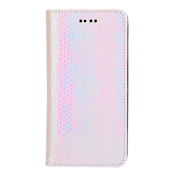 For iPhone 7 Plus Fancy Snake Texture Wallet Stand Leather Mobile Casing - Pink-2