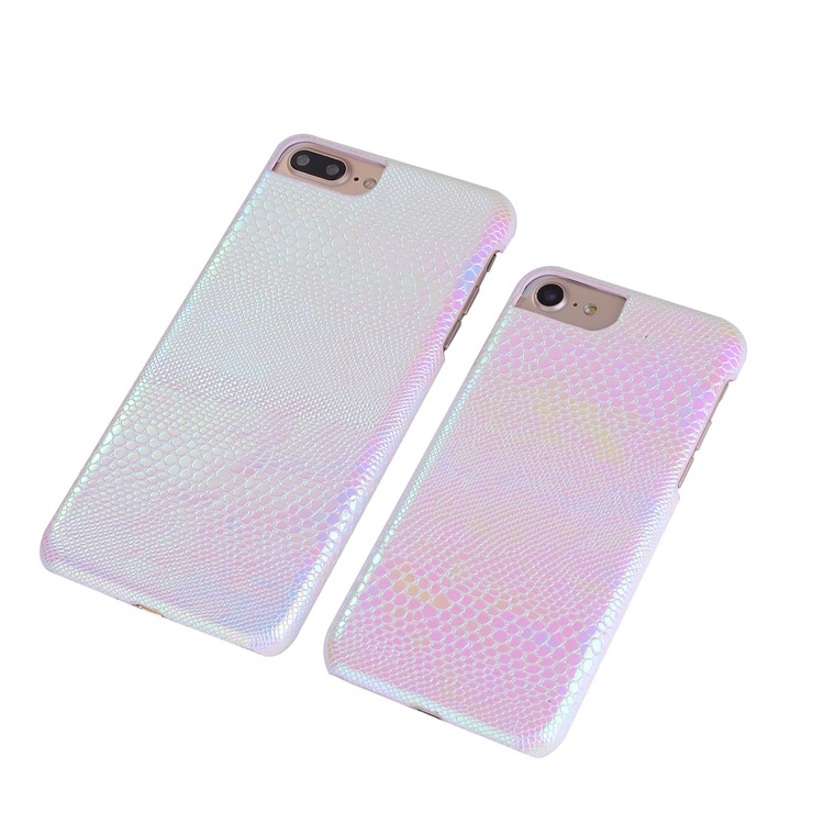For iPhone 7 Plus 5.5 inch Fantasy Snake Skin Texture PC Mobile Phone Case - Pink-3
