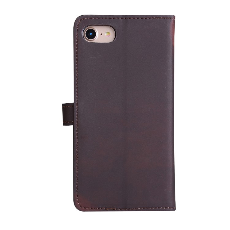 Thermal Induction Fluorescent Color Changing Wallet Leather Cover with Stand for iPhone 7 - Black-3
