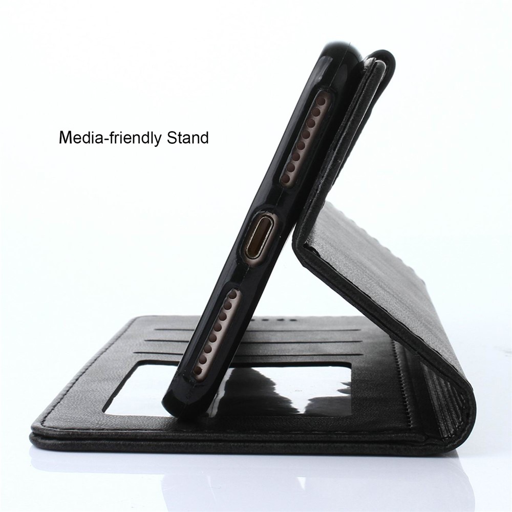 Lc. Étui De Support De Portefeuille En Cuir IMEEKE PU Pour IPhone SE (2e Génération) / 8/7 4,7 Pouces - Noir-4
