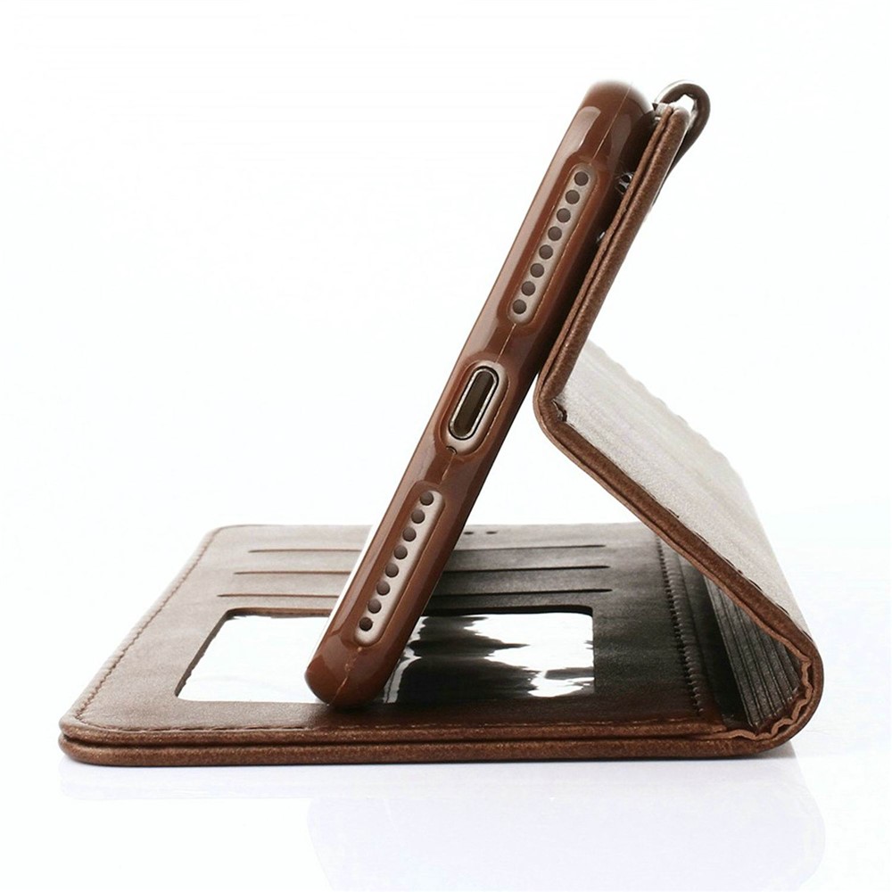 LC.IMEEKE Card Slots Leather Flip Stand Mobile Case for iPhone 8 / 7 4.7 inch - Coffee-3