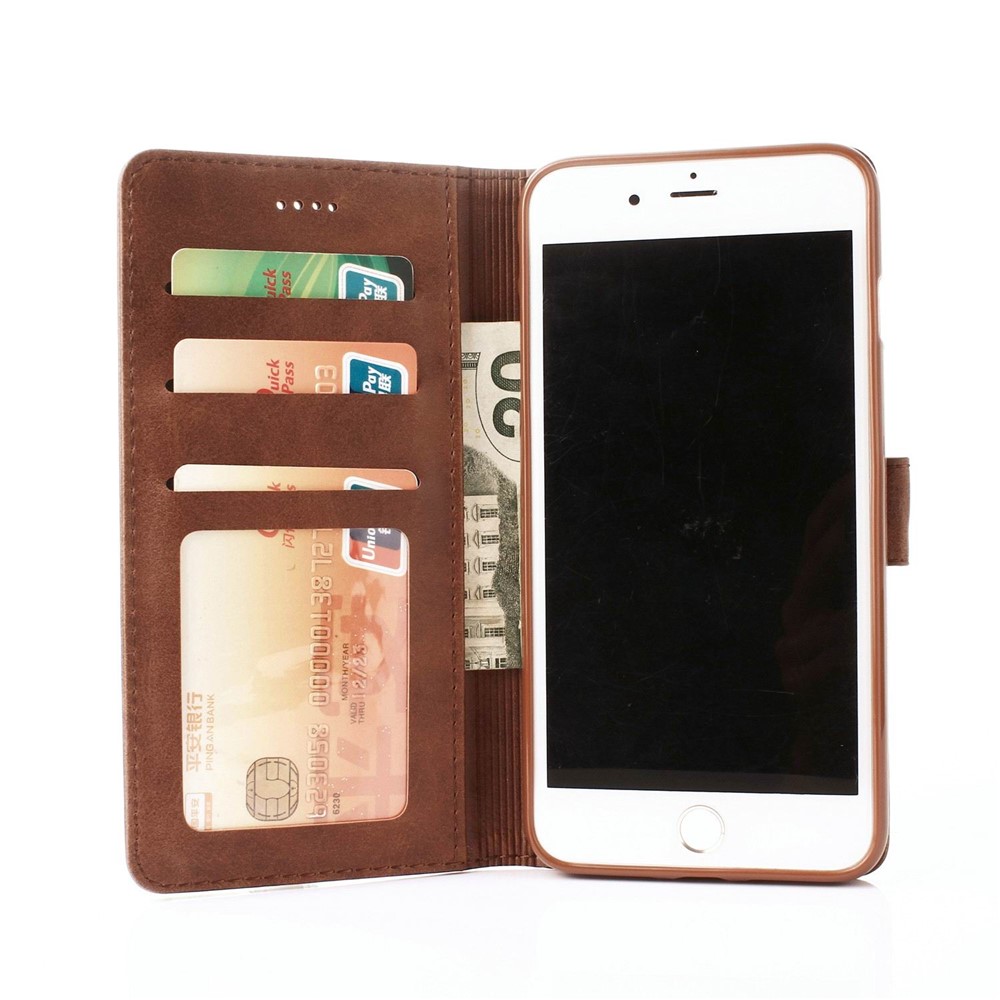 LC.IMEEKE Card Slots Leather Flip Stand Mobile Case for iPhone 8 / 7 4.7 inch - Coffee-5