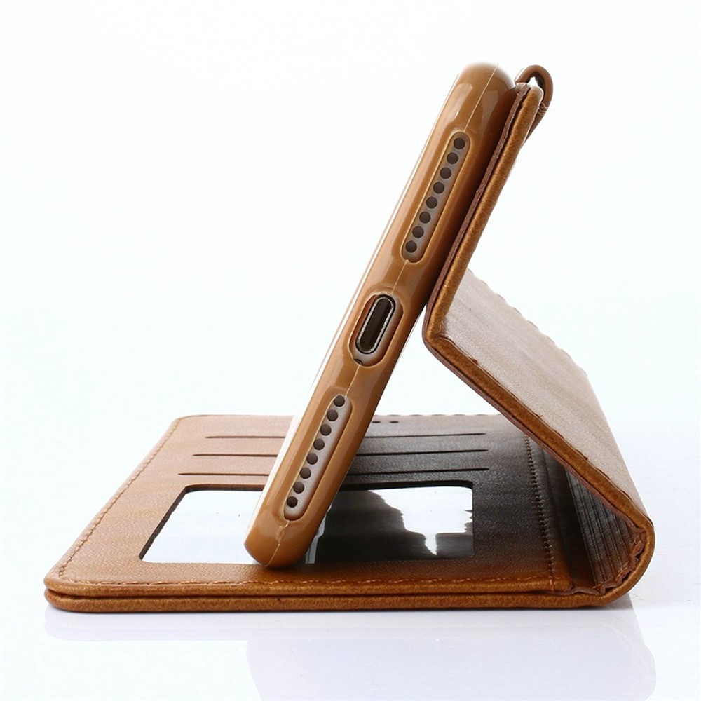LC.IMEEKE PU Leather Protection Cell Phone Case with Card Slots for iPhone 8 / 7 4.7 inch - Brown-3