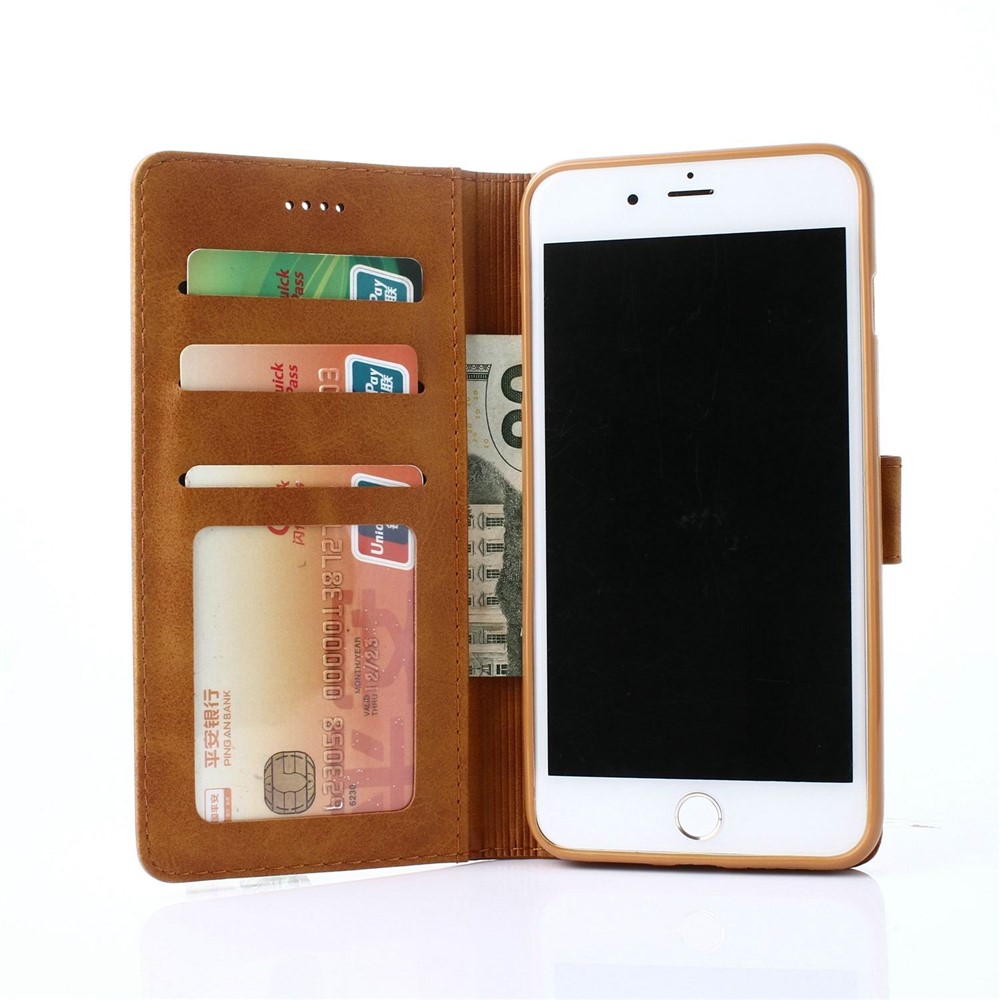 LC.IMEEKE PU Leather Protection Cell Phone Case with Card Slots for iPhone 8 / 7 4.7 inch - Brown-5