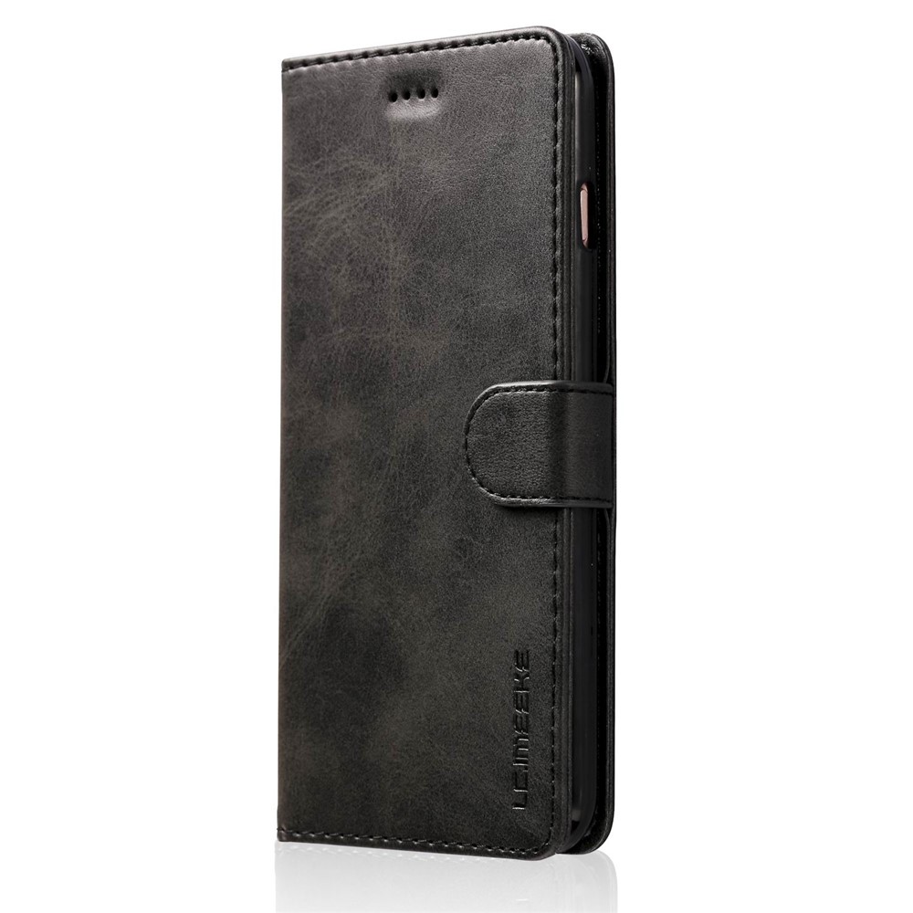 Lc. Couvercle de Support de Portefeuille en Cuir Imeeke Pour Iphone 8 Plus / 7 Plus 5,5 Pouces Accessoires de Téléphone Portable en Cuir PU Texturé - le Noir