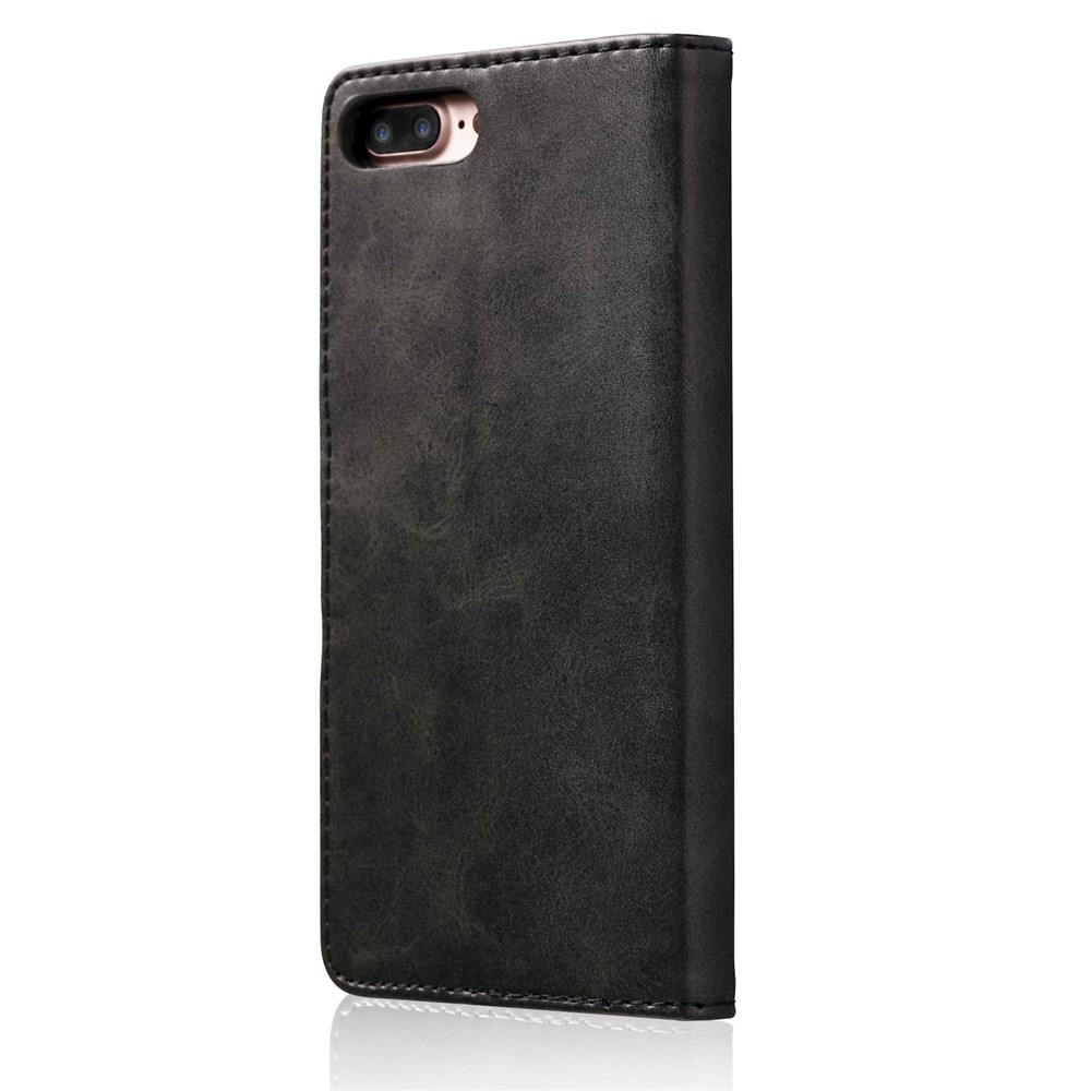 Lc. Imeeke Cuero de Cuero Cubierta Para Iphone 8 Plus / 7 Más 5.5 Pulgadas de Accesorio de Teléfono Celular de Cuero PU Texturizado - Negro