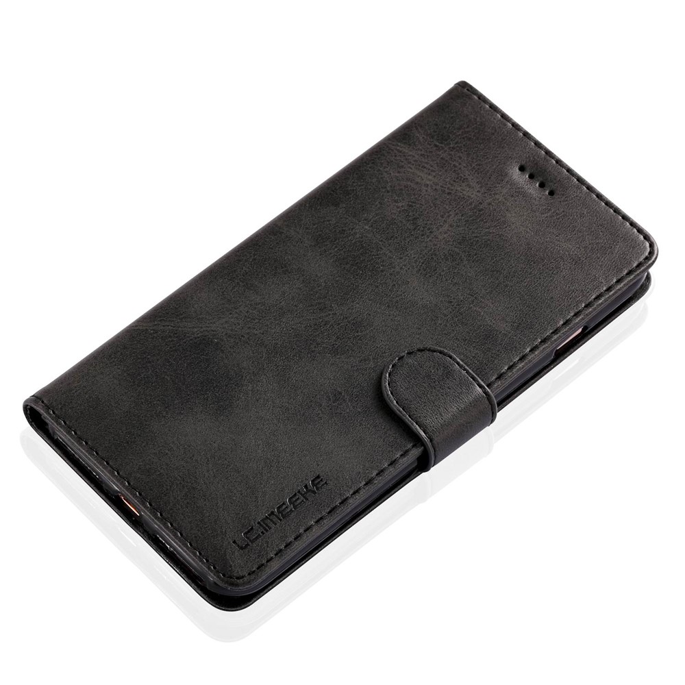 Lc. Couvercle de Support de Portefeuille en Cuir Imeeke Pour Iphone 8 Plus / 7 Plus 5,5 Pouces Accessoires de Téléphone Portable en Cuir PU Texturé - le Noir