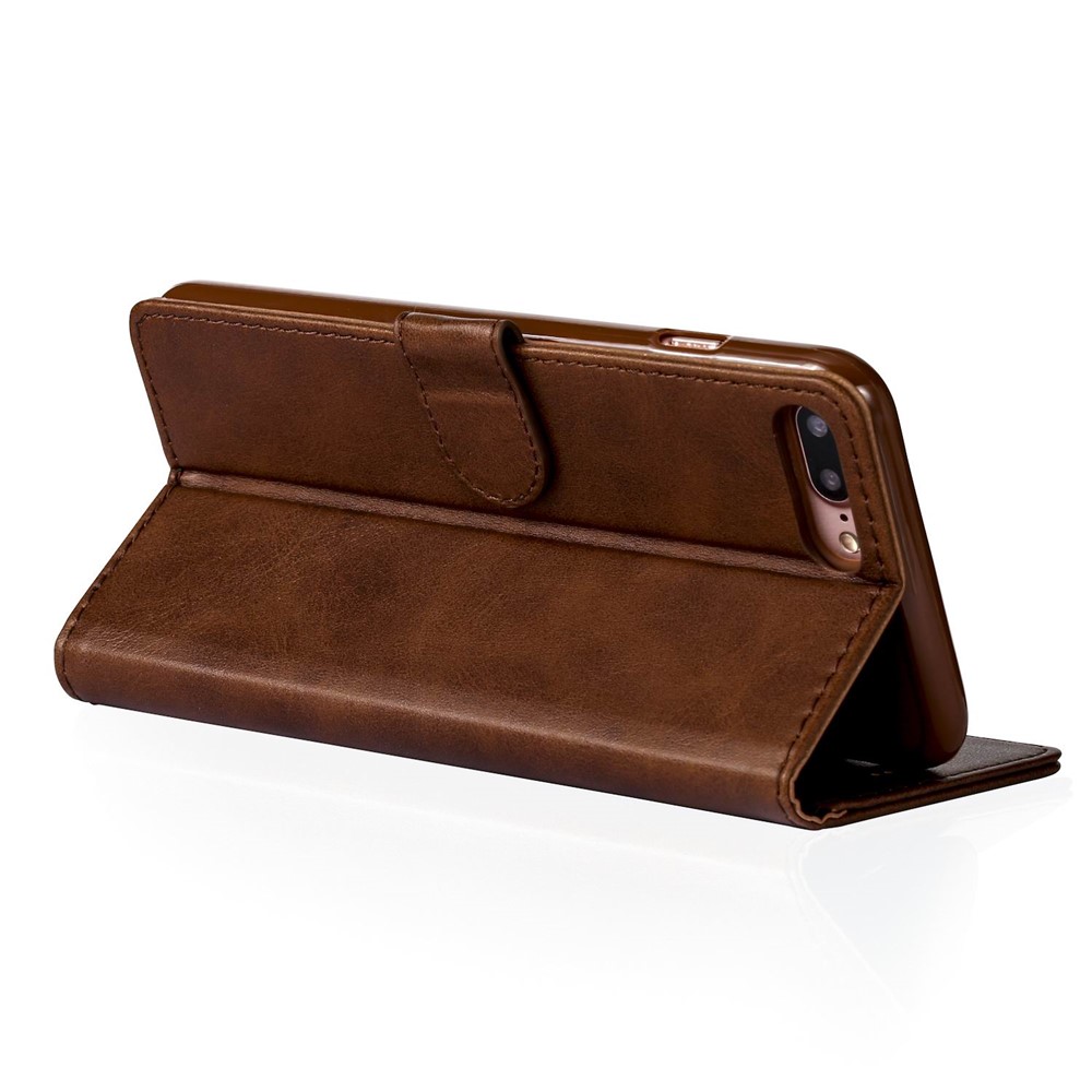 LC.IMEEKE PU Leather Wallet Mobile Casing for iPhone 8 Plus / 7 Plus 5.5 inch - Coffee-4