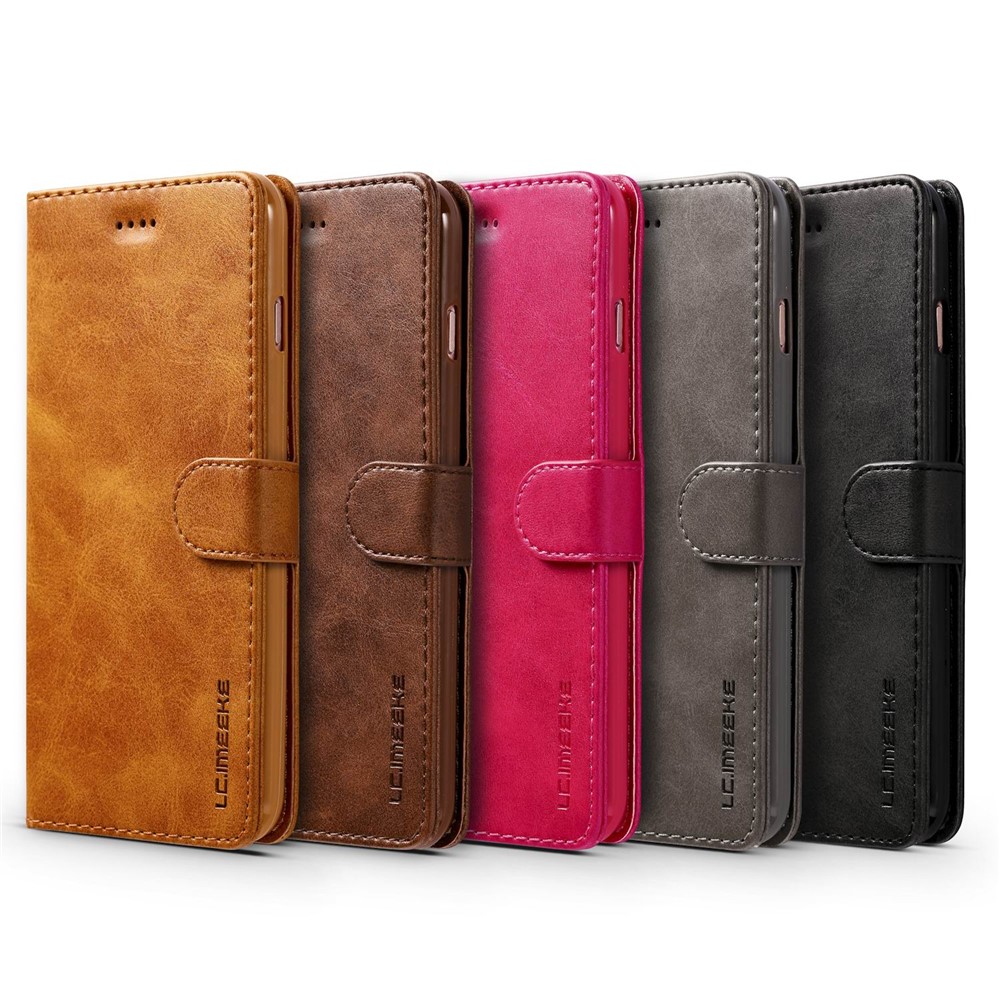 LC.IMEEKE Leather Stand Case Phone Accessory for iPhone 8 Plus / 7 Plus 5.5 inch - Brown-8