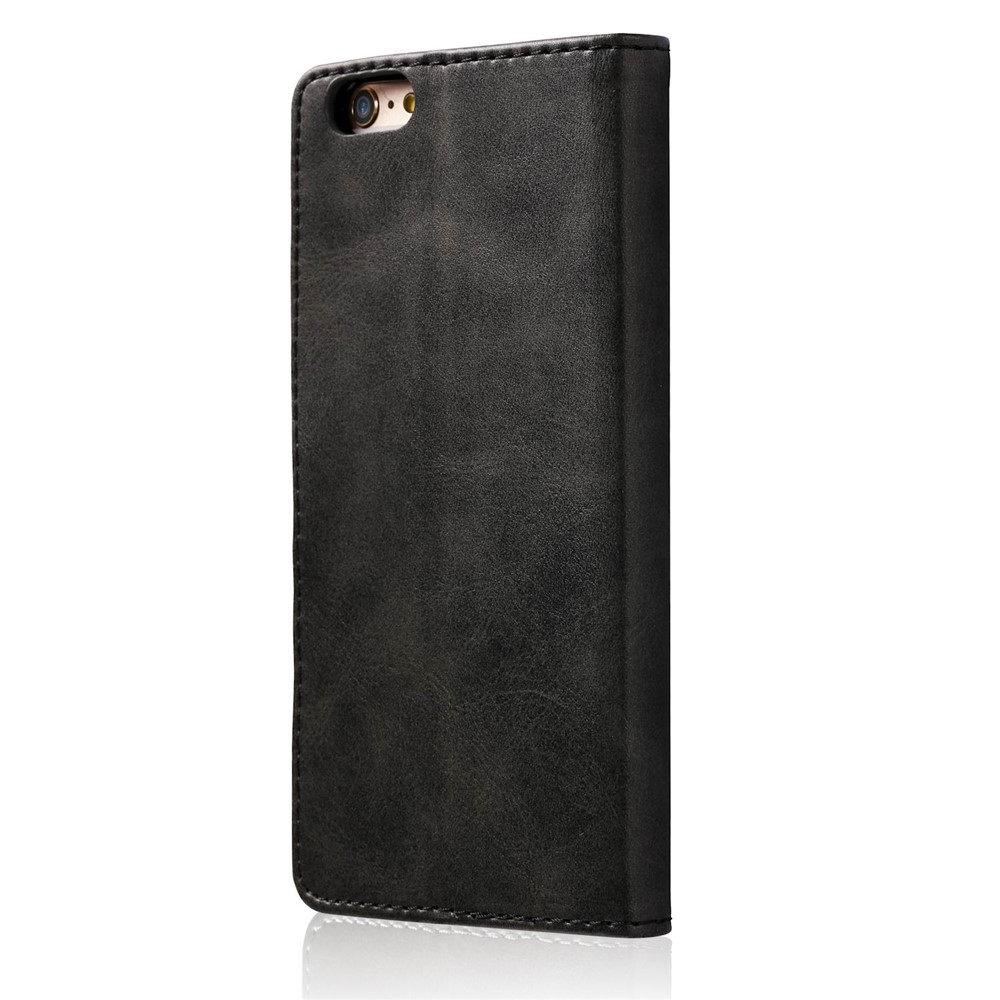 LC.IMEEKE Genuine Split Leather Wallet Phone Casing with Stand for iPhone 6s / 6 - Black-3
