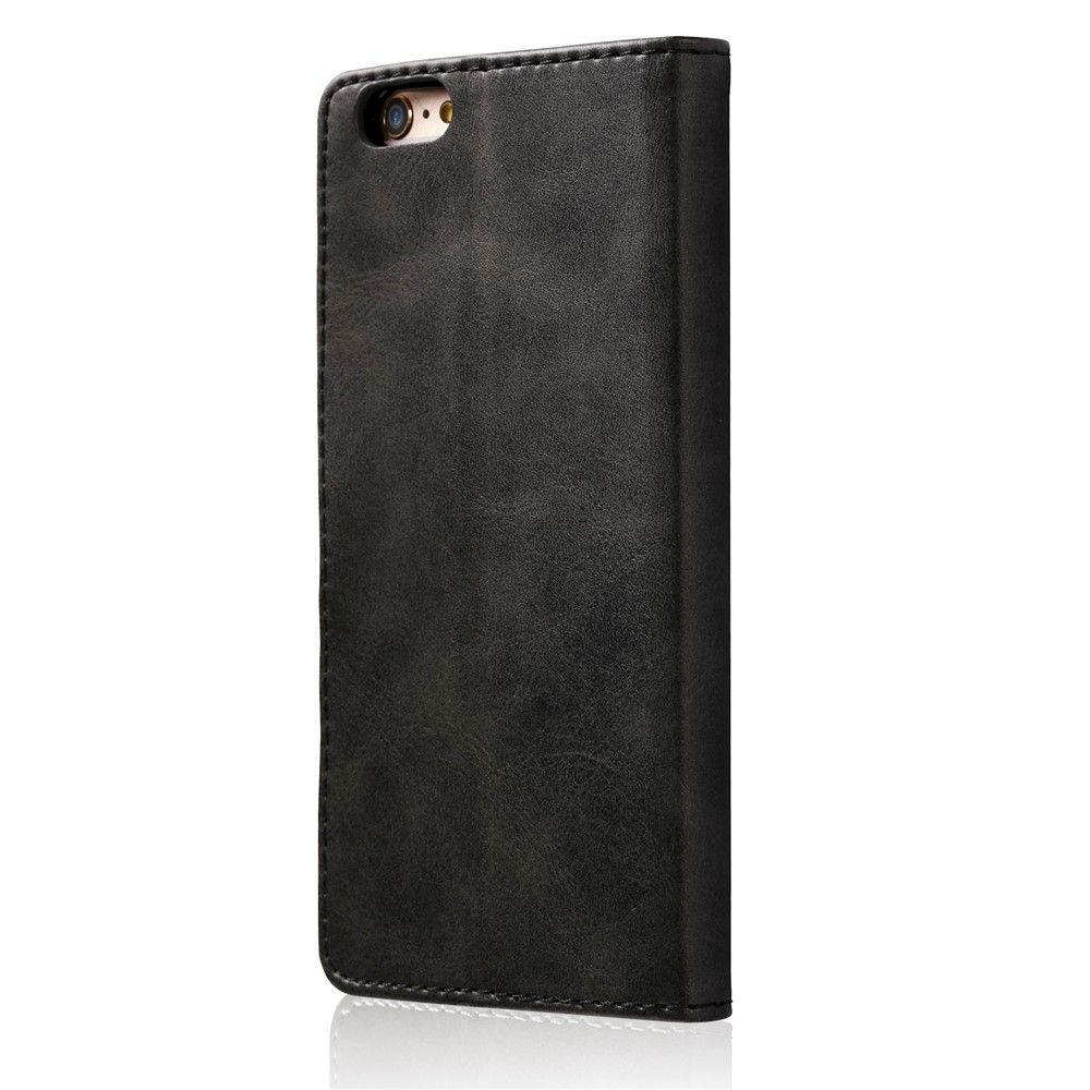 Lc. Imeeke Textured PU Leather Wallet Casing Per Iphone 6s / 6 Con Supporto Pieghevole Regolabile - Nero