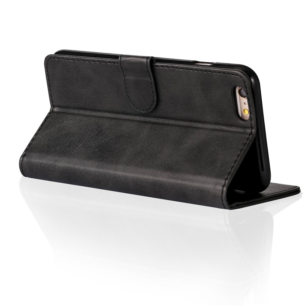 LC.IMEEKE Genuine Split Leather Wallet Phone Casing with Stand for iPhone 6s / 6 - Black-4