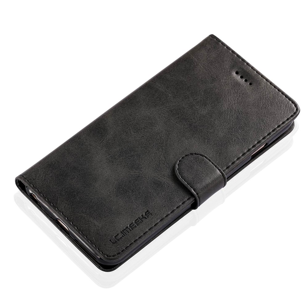 Lc. Imeeke Textured PU Leather Wallet Casing Per Iphone 6s / 6 Con Supporto Pieghevole Regolabile - Nero