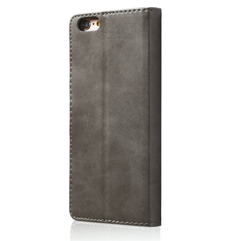 LC.IMEEKE Genuine Split Leather Wallet Mobile Phone Protector with Stand for iPhone 6s / 6 - Grey-3