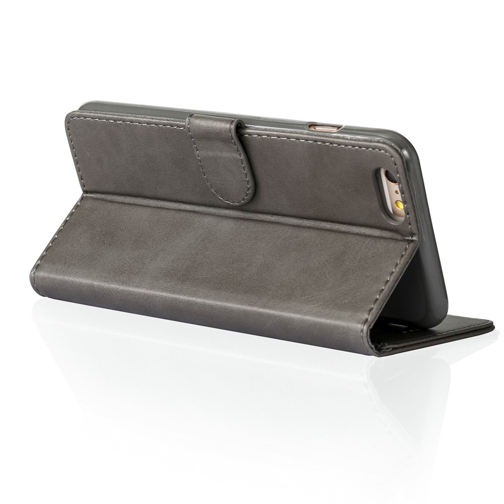 LC.IMEEKE Genuine Split Leather Wallet Mobile Phone Protector with Stand for iPhone 6s / 6 - Grey-4