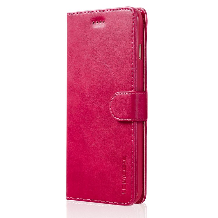 LC.IMEEKE Genuine Split Leather Wallet Phone Shell with Stand for iPhone 6s / 6 - Rose-2