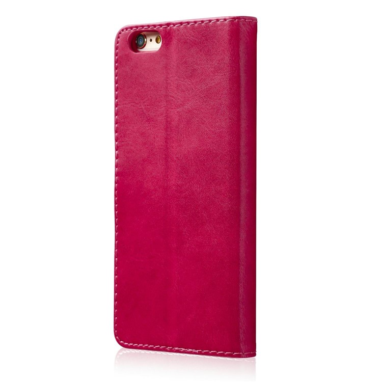 LC.IMEEKE Genuine Split Leather Wallet Phone Shell with Stand for iPhone 6s / 6 - Rose-3