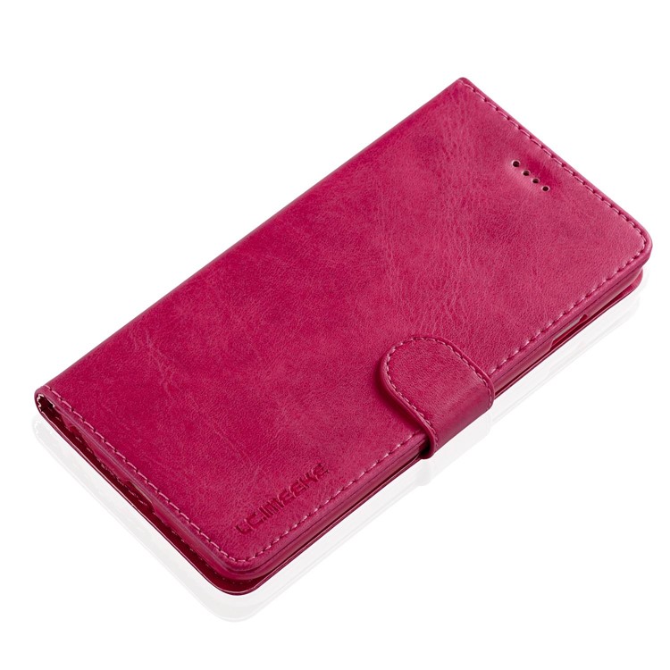 LC.IMEEKE Genuine Split Leather Wallet Phone Shell with Stand for iPhone 6s / 6 - Rose-6