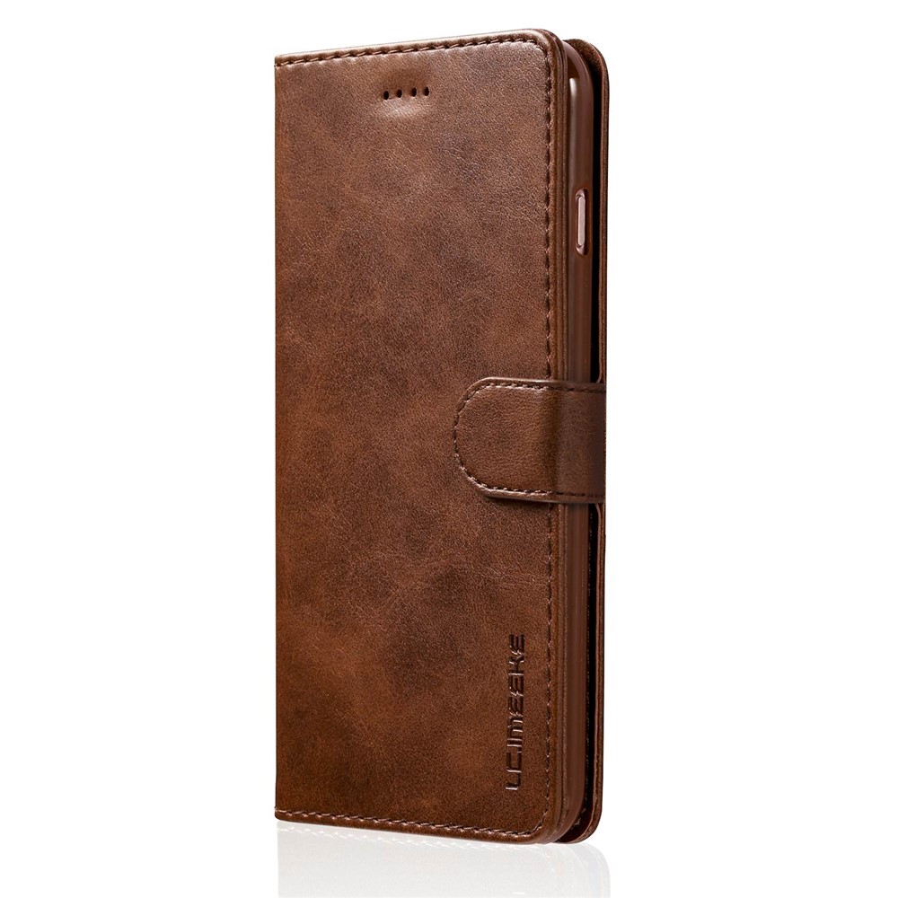 LC.IMEEKE Genuine Split Leather Wallet Phone Cover with Stand for iPhone 6s / 6 - Dark Brown-2
