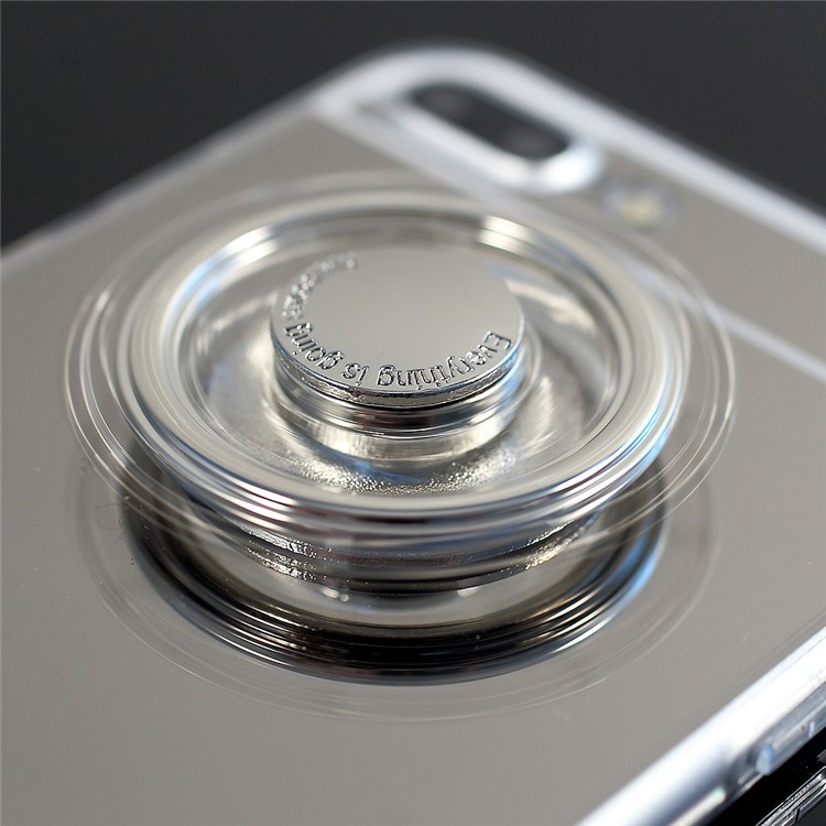 EDC Rudder Fidget Spinner Toy Electroplated Mirror-like Acrylic TPU Phone Case for iPhone 7 - Silver-7