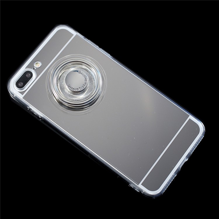 EDC Rudder Fidget Spinner Toy Electroplated Mirror-like Acrylic TPU Back Cover for iPhone 7 Plus - Silver-6