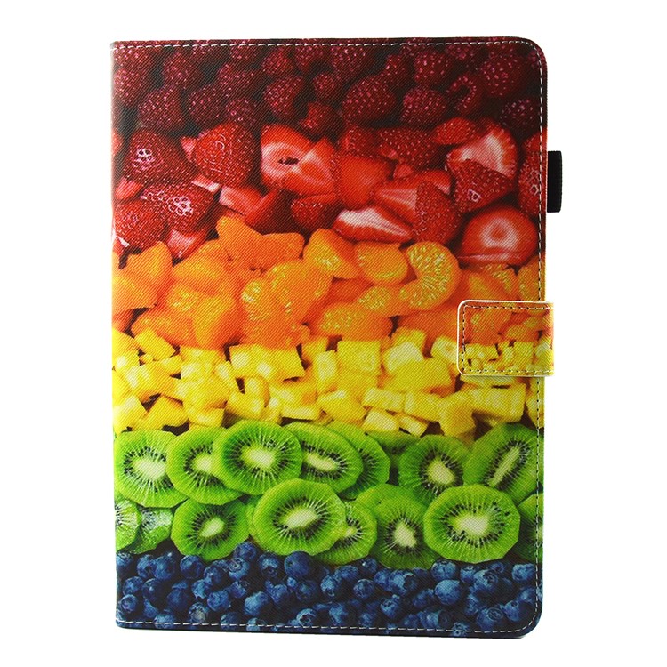 For iPad 9.7 (2017) Pattern Printing Smart Leather Case with Card Slots - Fruit Feast-1