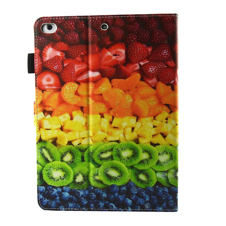 For iPad 9.7 (2017) Pattern Printing Smart Leather Case with Card Slots - Fruit Feast-3