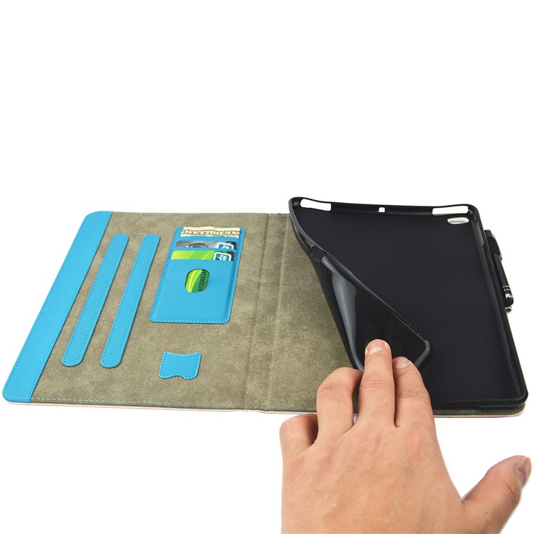 For iPad 9.7 (2017) Pattern Printing Smart Leather Case with Card Slots - Fruit Feast-7