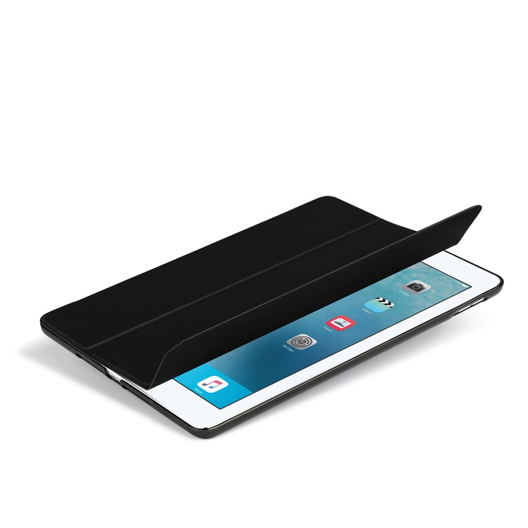 Tri-fold PU Leather Smart Flip Tablet Shell Cover for iPad 9.7 (2017) - Black-11