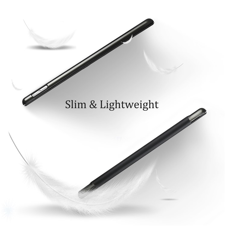 Tri-fold PU Leather Smart Flip Tablet Shell Cover for iPad 9.7 (2017) - Black-12