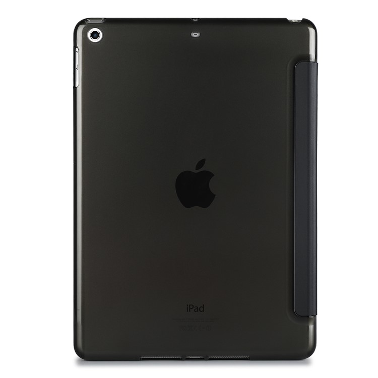 Tri-fold PU Leather Smart Flip Tablet Shell Cover for iPad 9.7 (2017) - Black-4