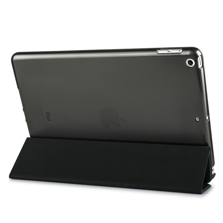 Tri-fold PU Leather Smart Flip Tablet Shell Cover for iPad 9.7 (2017) - Black-6