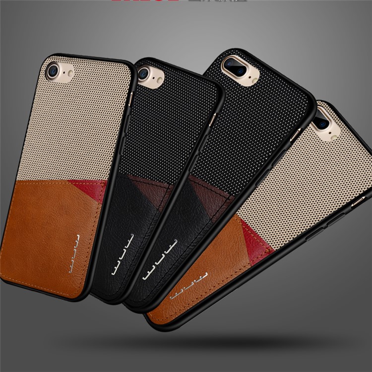WUW for iPhone 7 Plus 5.5 Card Holder PU Leather Coated PC TPU Phone Case (wuw-k72) - Black-10