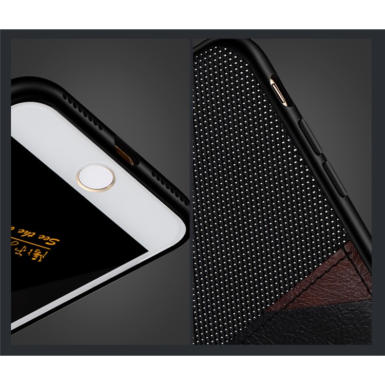 WUW for iPhone 7 Plus 5.5 Card Holder PU Leather Coated PC TPU Phone Case (wuw-k72) - Black-3