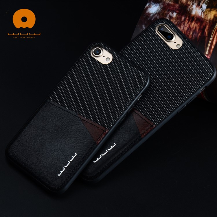 WUW for iPhone 7 Plus 5.5 Card Holder PU Leather Coated PC TPU Phone Case (wuw-k72) - Black-5