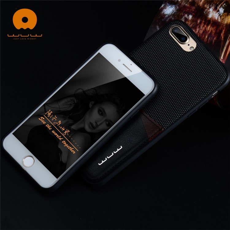 WUW for iPhone 7 Plus 5.5 Card Holder PU Leather Coated PC TPU Phone Case (wuw-k72) - Black-6