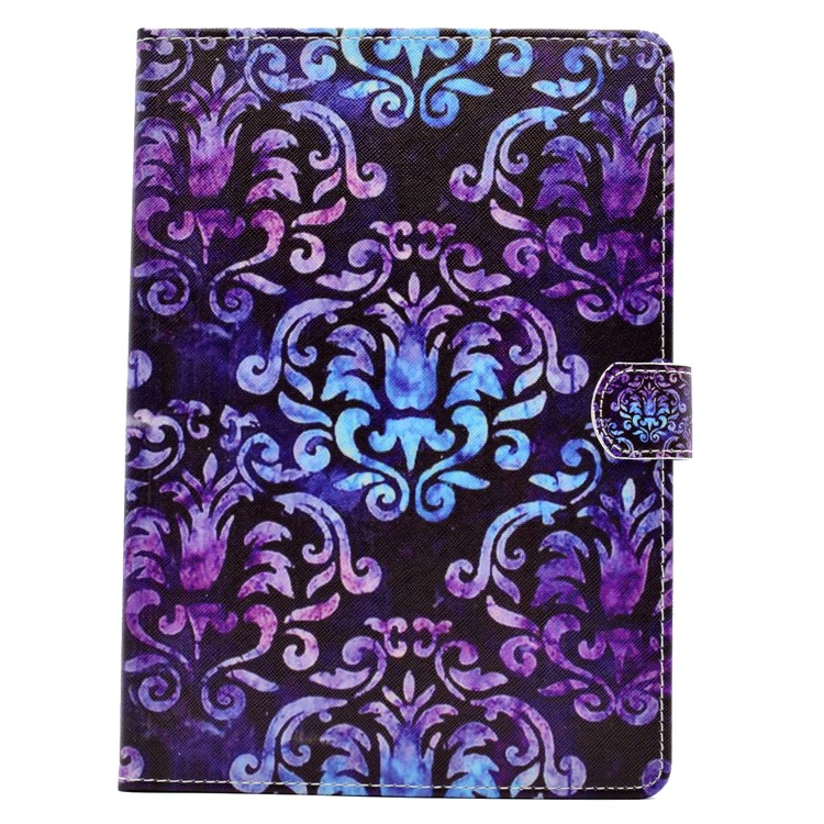 Pattern Printing Leather Wallet Protective Cover for iPad 9.7 (2018) / 9.7 (2017) - Damask Flowers-2