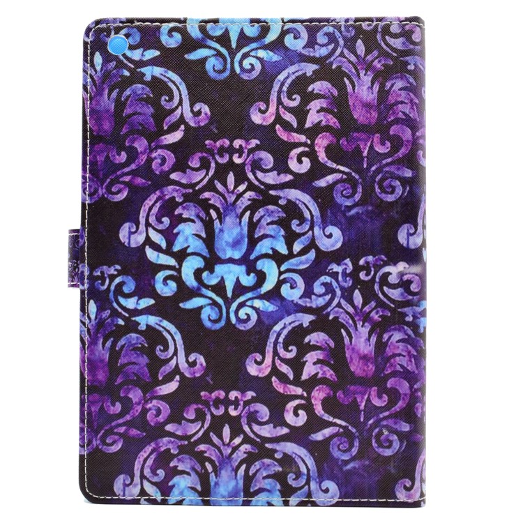 Pattern Printing Leather Wallet Protective Cover for iPad 9.7 (2018) / 9.7 (2017) - Damask Flowers-3