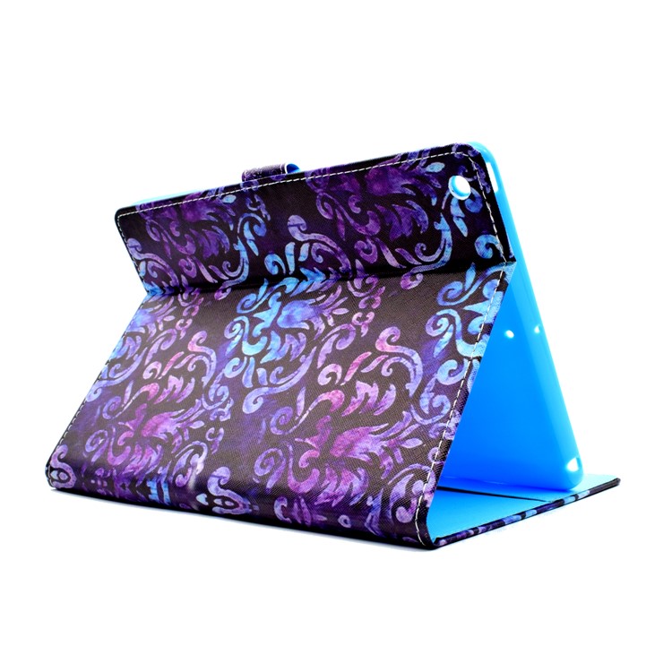 Pattern Printing Leather Wallet Protective Cover for iPad 9.7 (2018) / 9.7 (2017) - Damask Flowers-4