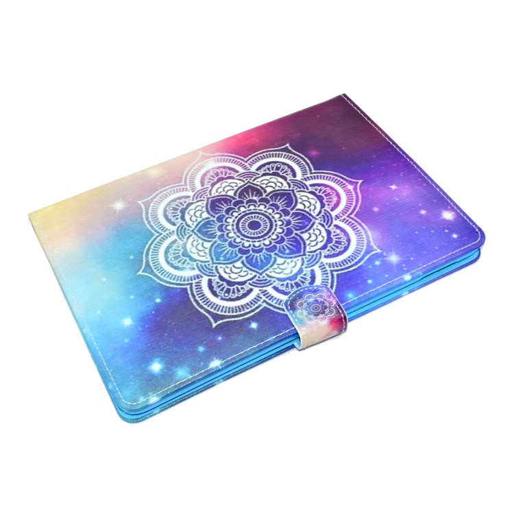 Patrón de impresión de cuero de la cartera de pie de Shell para iPad 9.7(2017) - alheña loto-10